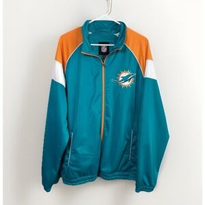 Miami Dolphins NFL Track Jacket XL GIII‎ Mens Football Teal Orange